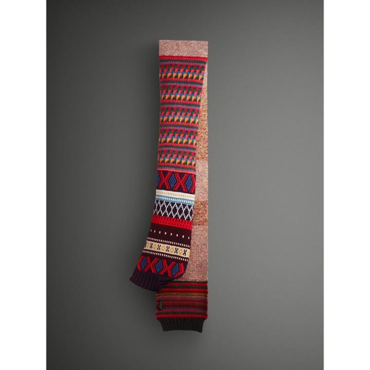 Burberry Burberry Long Patchwork Cashmere Moulin Scarf