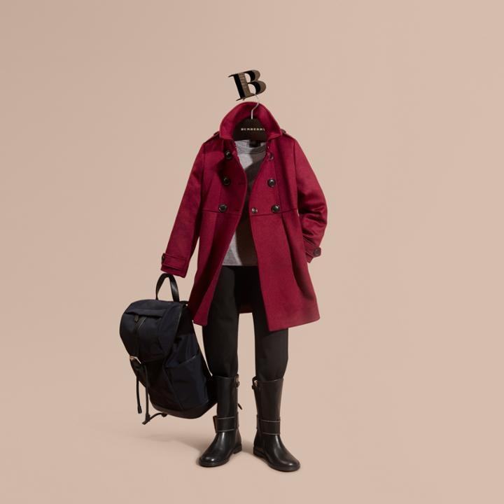 Burberry Burberry Cashmere Military Coat, Size: 10y, Pink