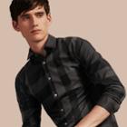 Burberry Burberry Check Cotton Shirt, Size: Xlsf, Grey