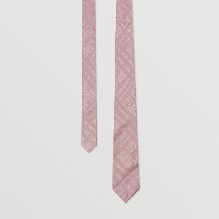 Burberry Burberry Modern Cut Check Silk Jacquard Tie, Pink