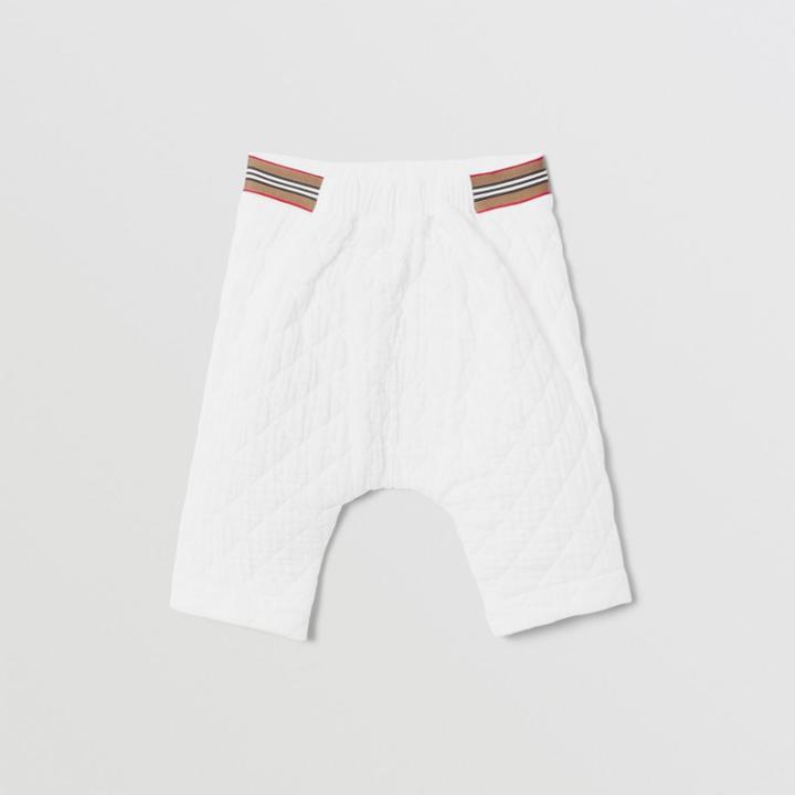 Burberry Burberry Childrens Icon Stripe Trim Quilted Cheesecloth Trousers, Size: 12m