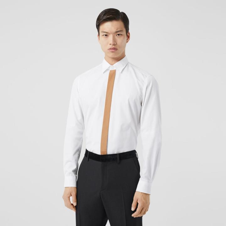 Burberry Burberry Tie Detail Cotton Poplin Shirt, White