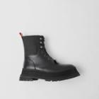 Burberry Burberry Icon Stripe Detail Lace-up Leather Boots, Size: 37, Black
