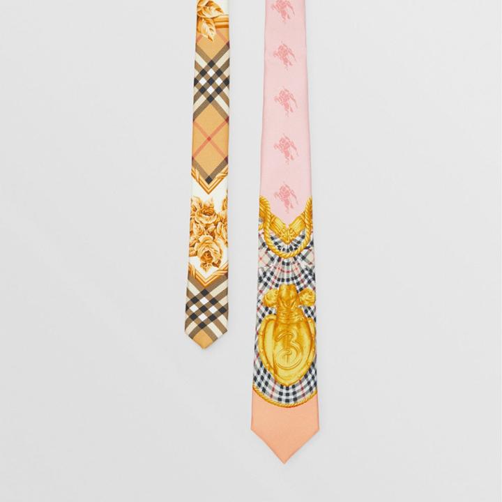 Burberry Burberry Slim Cut Archive Scarf Print Silk Tie, Pale Pink
