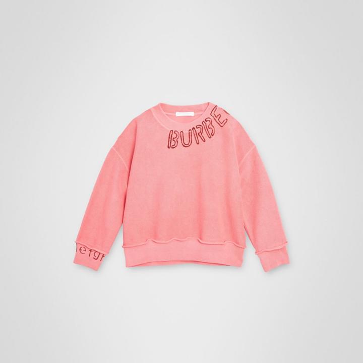 Burberry Burberry Childrens Stencil Logo Print Cotton Sweatshirt, Size: 3y, Pink