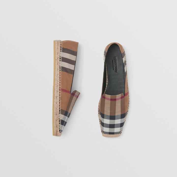 Burberry Burberry Check Cotton Espadrilles, Size: 35.5