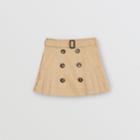 Burberry Burberry Childrens Pleated Cotton Twill Trench Skirt, Size: 14y, Yellow