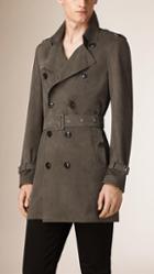 Burberry Brit Lightweight Suede Trench Coat