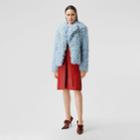 Burberry Burberry Chain Detail Shearling Jacket, Size: 08, Blue