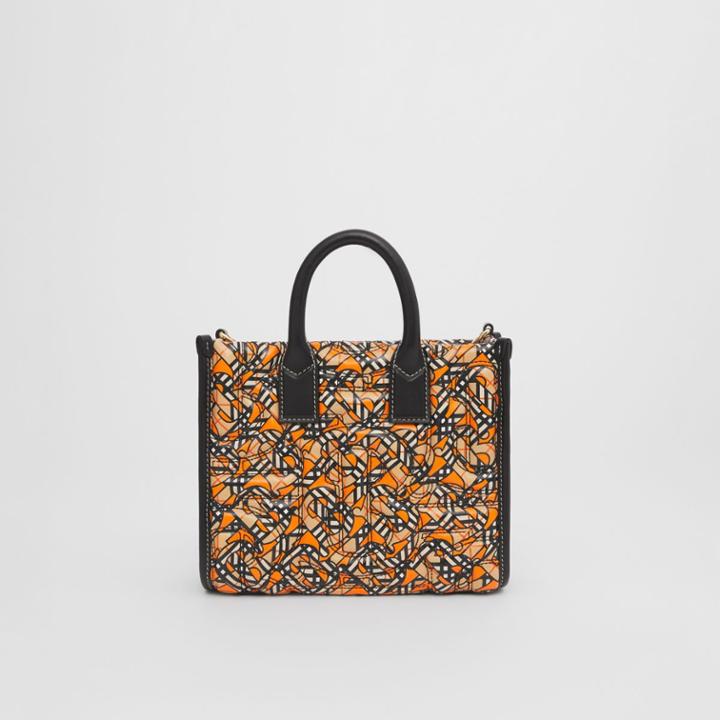 Burberry Burberry Mini Monogram Print Quilted Lambskin Freya Tote