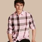 Burberry Burberry Check Cotton Shirt, Size: Xs, Pink