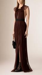 Burberry Prorsum Floor-length Backless Polka Dot Tulle Dress