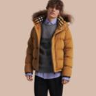 Burberry Burberry Down-filled Cashmere Jacket With Detachable Fur Trim, Size: 46, Yellow