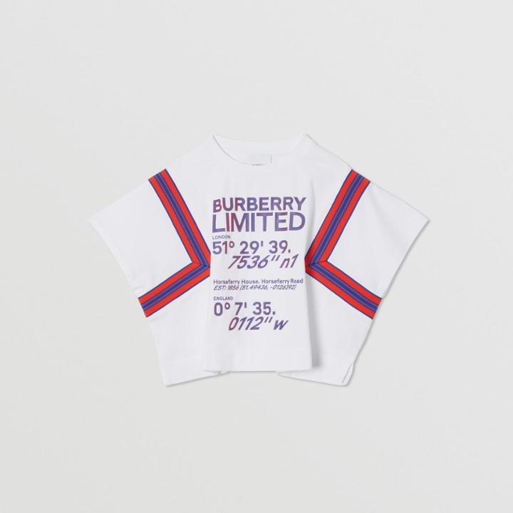 Burberry Burberry Childrens Coordinates Print Cotton T-shirt, Size: 12y, White