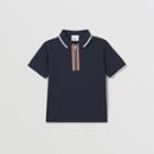 Burberry Burberry Childrens Icon Stripe Detail Cotton Zip-front Polo Shirt, Size: 4y