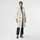Burberry Burberry Tartan-lined Shearling Trench Coat, Size: 02, White