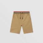Burberry Burberry Childrens Icon Stripe Detail Cotton Twill Shorts, Size: 12y, Brown