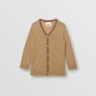 Burberry Burberry Childrens Icon Stripe Detail Merino Wool Cardigan, Size: 10y, Beige