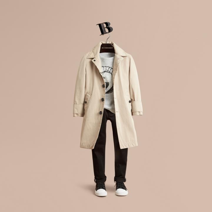 Burberry Burberry Tropical Gabardine Car Coat, Size: 8y, Beige