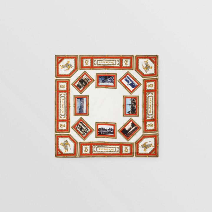 Burberry Burberry Archive Scarf Print Silk Square Scarf, Red