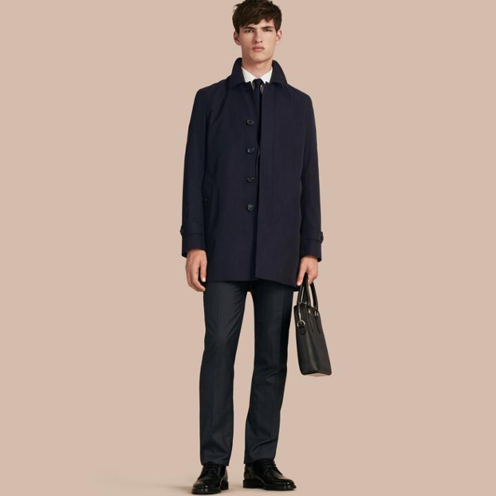 Burberry Burberry Cotton Gabardine Car Coat, Size: 34, Blue