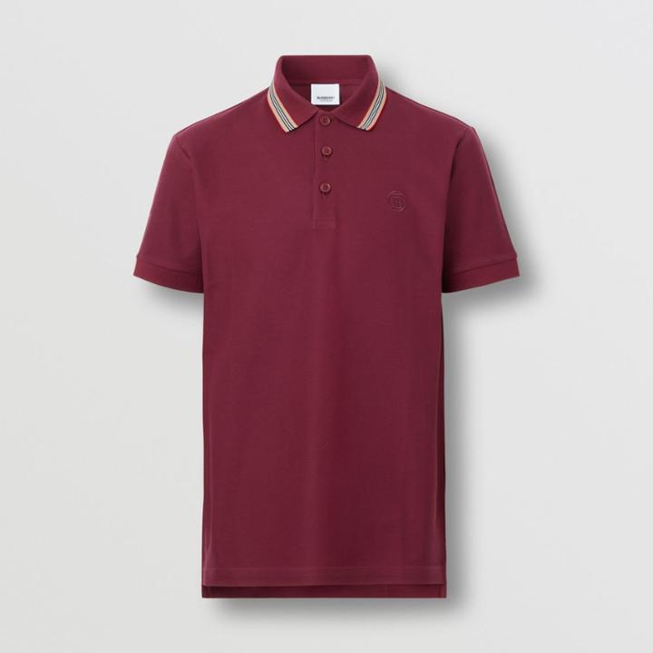 Burberry Burberry Icon Stripe Collar Cotton Piqu Polo Shirt, Size: Xl