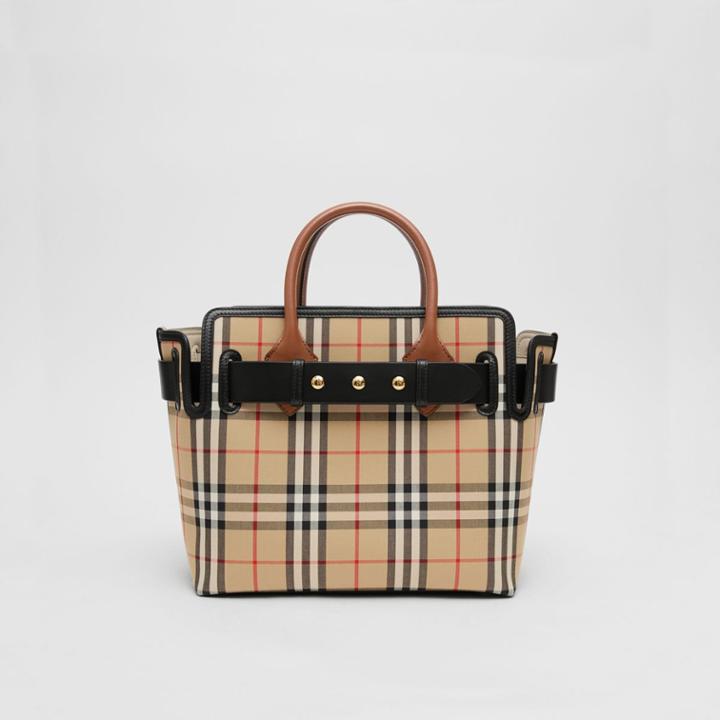 Burberry Burberry The Small Vintage Check Triple Stud Belt Bag, Beige