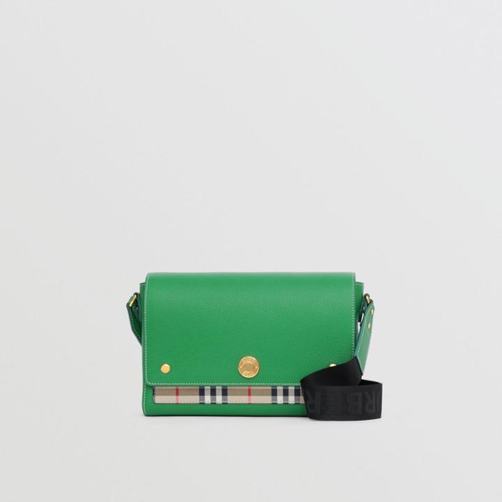 Burberry Burberry Leather And Vintage Check Note Crossbody Bag
