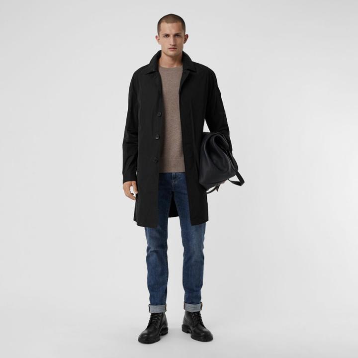 Burberry Burberry Shape-memory Taffeta Car Coat, Size: 40, Black