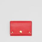 Burberry Burberry Triple Stud Leather Folding Wallet, Red