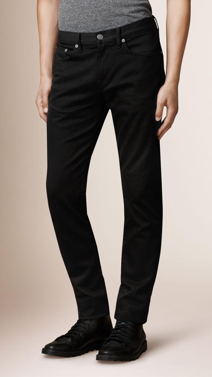 Burberry Burberry Straight Fit Yarn Dyed Jeans, Size: 40r, Black