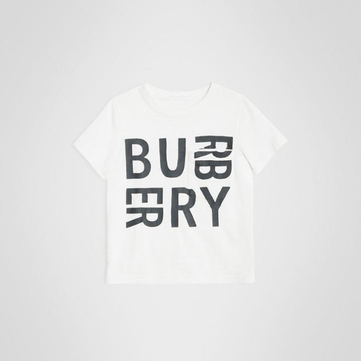 Burberry Burberry Childrens Logo Print Cotton T-shirt, Size: 3y, White