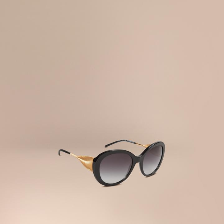 Burberry Burberry Oversize Round Frame Sunglasses, Black