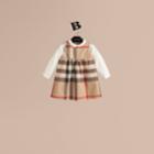 Burberry Burberry Childrens Check Cotton Dress, Size: 6m, Beige