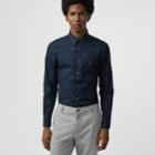 Burberry Burberry Slim Fit Polka Dot Cotton Poplin Shirt, Size: 14, Blue