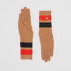 Burberry Burberry Monogram Motif Merino Wool Cashmere Gloves, Size: M/l, Beige