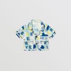 Burberry Burberry Childrens Short-sleeve Logo Print Linen Cotton Shirt, Size: 18m, Pale Mint