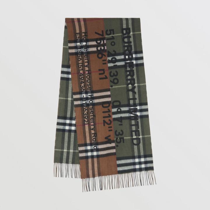 Burberry Burberry Coordinates Print Check Cashmere Scarf