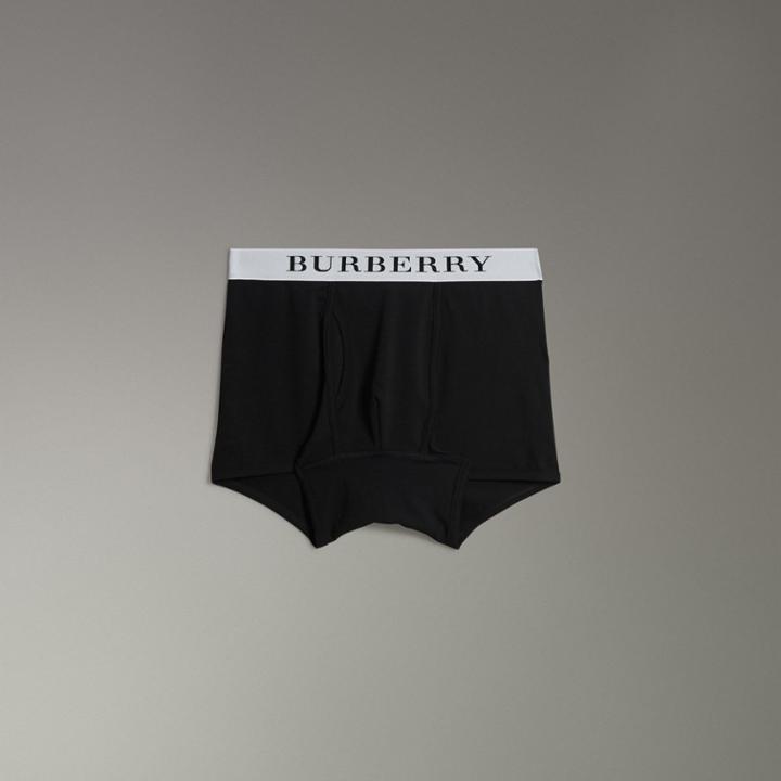 Burberry Burberry Stretch Cotton Boxer Shorts, Size: M, Black
