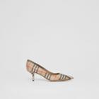 Burberry Burberry Vintage Check Leather Point-toe Pumps, Size: 36