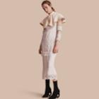 Burberry Burberry Ruffled Suede Cropped Cape, White