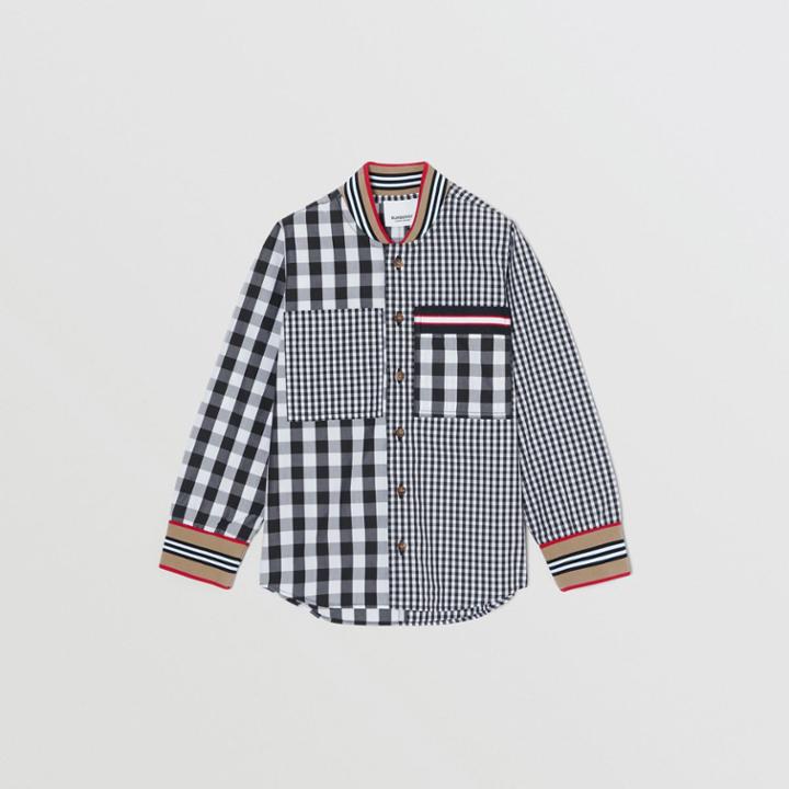 Burberry Burberry Childrens Icon Stripe Trim Gingham Cotton Shirt, Size: 10y