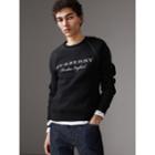 Burberry Burberry Embroidered Jersey Sweatshirt, Size: Xs, Black