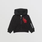 Burberry Burberry Childrens Logo Graphic Cotton Hooded Top, Size: 18m, Black