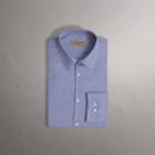 Burberry Burberry Modern Fit Check Cotton Shirt, Size: 17, Blue