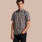 Burberry Short-sleeved Check Cotton Poplin Shirt