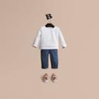 Burberry Burberry Pleat And Check Detail Cotton Top, Size: 2y, White