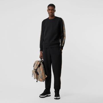 Burberry Burberry Vintage Check Panel Jersey Sweatshirt, Size: M, Black