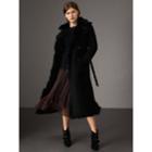Burberry Burberry Shearling Long Trench Coat, Size: 14
