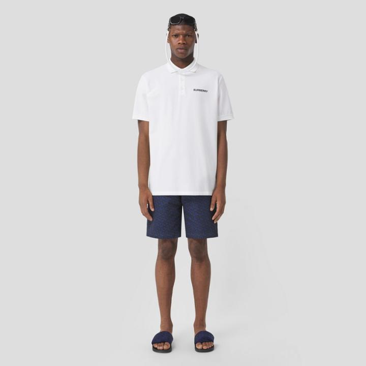 Burberry Burberry Monogram Motif Cotton Piqu Oversized Polo Shirt